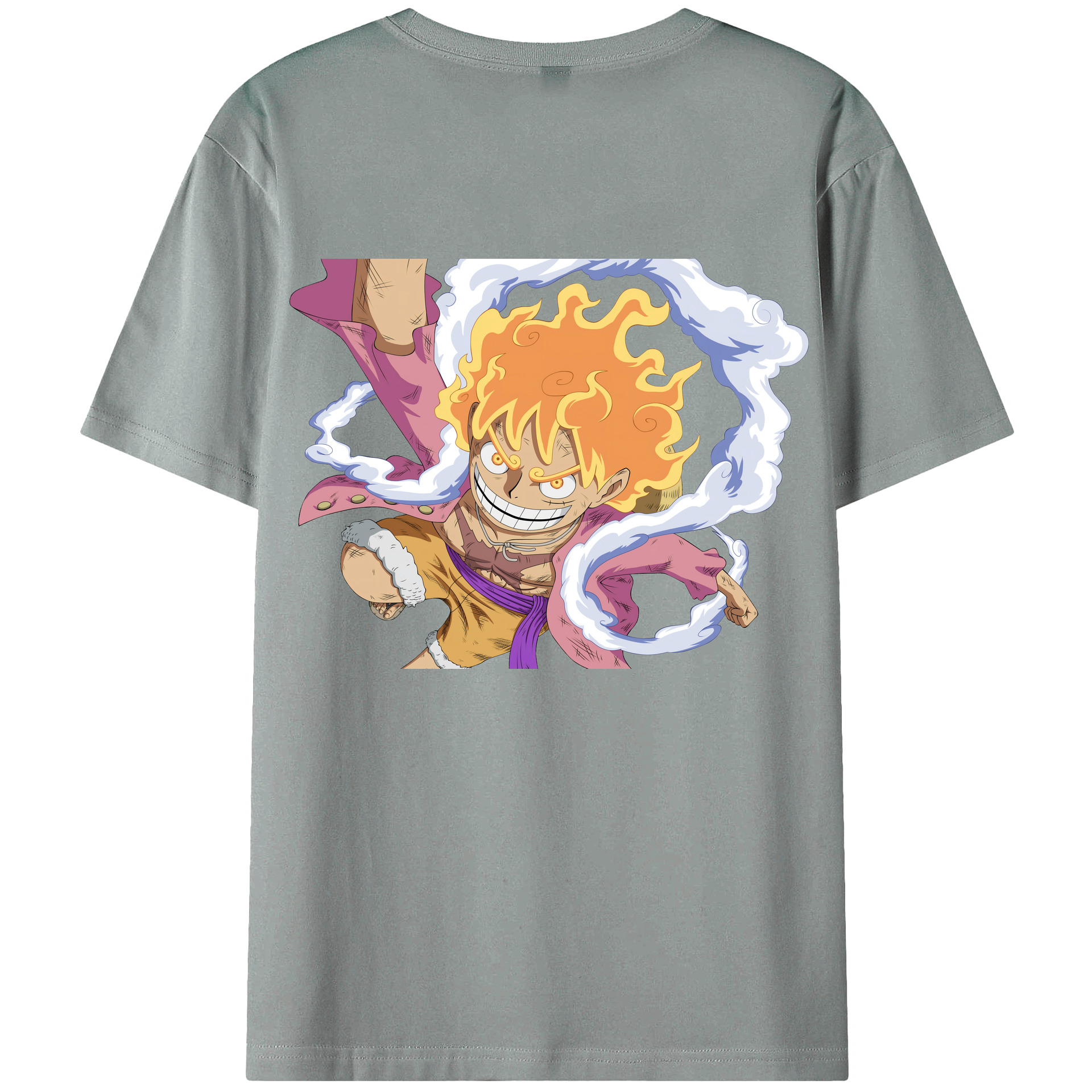 ワンピース モンキー・D・ルフィ ONE PIECE Monkey D. Luffy 綿100％ メンズ半袖Tシャツ（バックプリント） 通気性